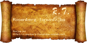 Rosenberg Tonuzóba névjegykártya